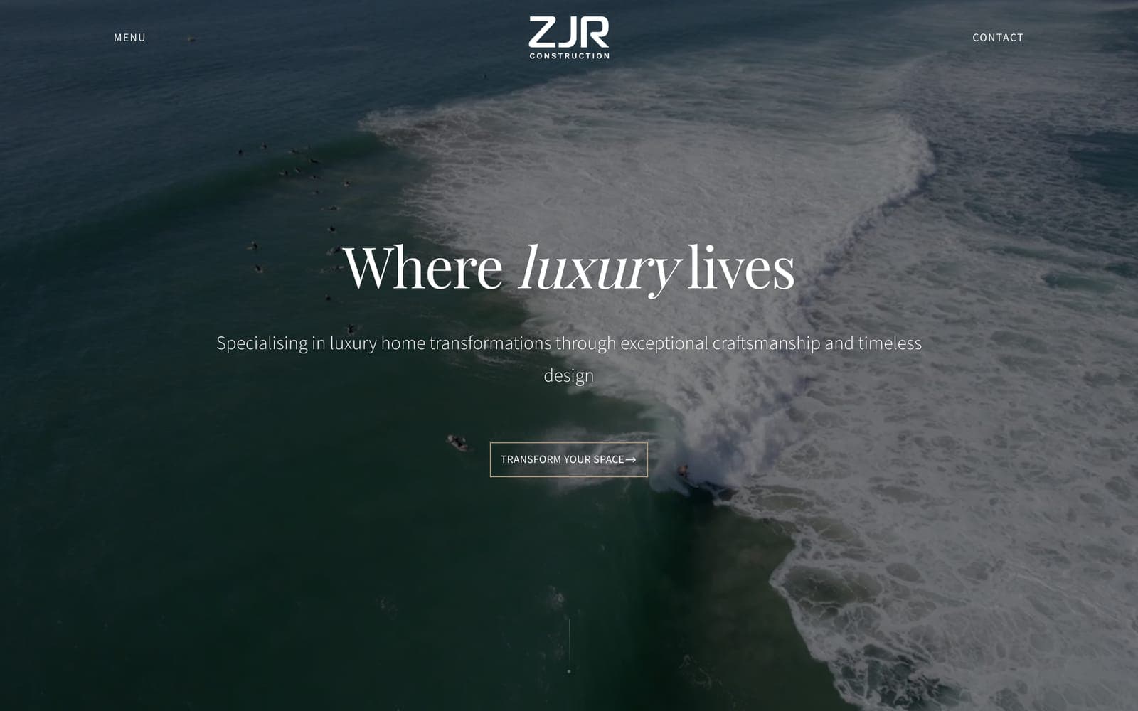 ZJR Construction website